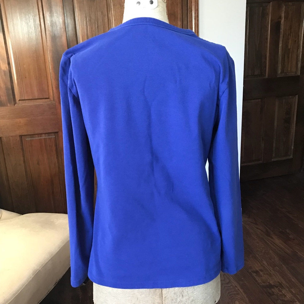 Macy’s Style & Co Cobalt Blue Long Sleeve Tee, M - Picture 5 of 6